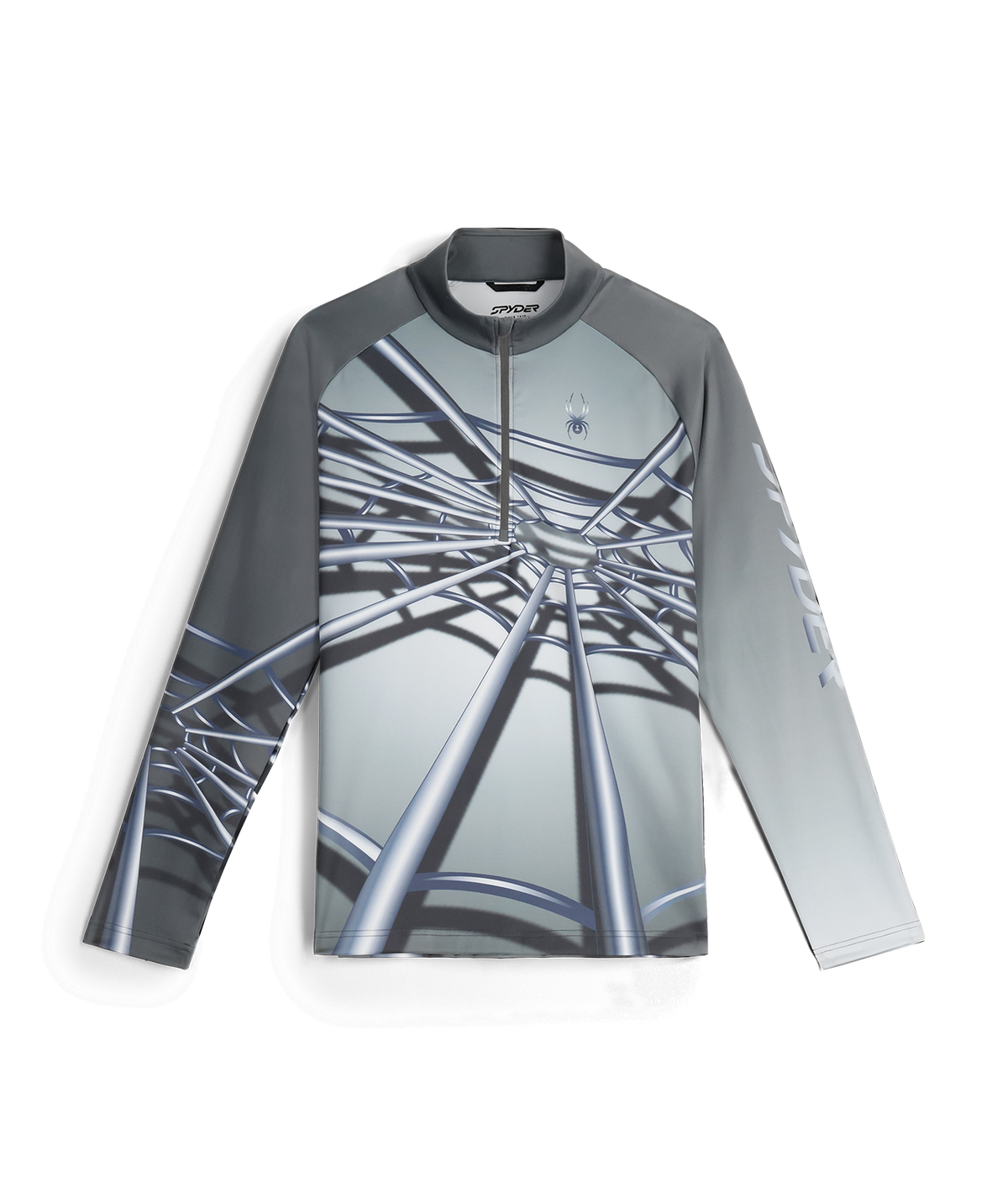 Long-sleeve shirt with a geometric design on a white background
