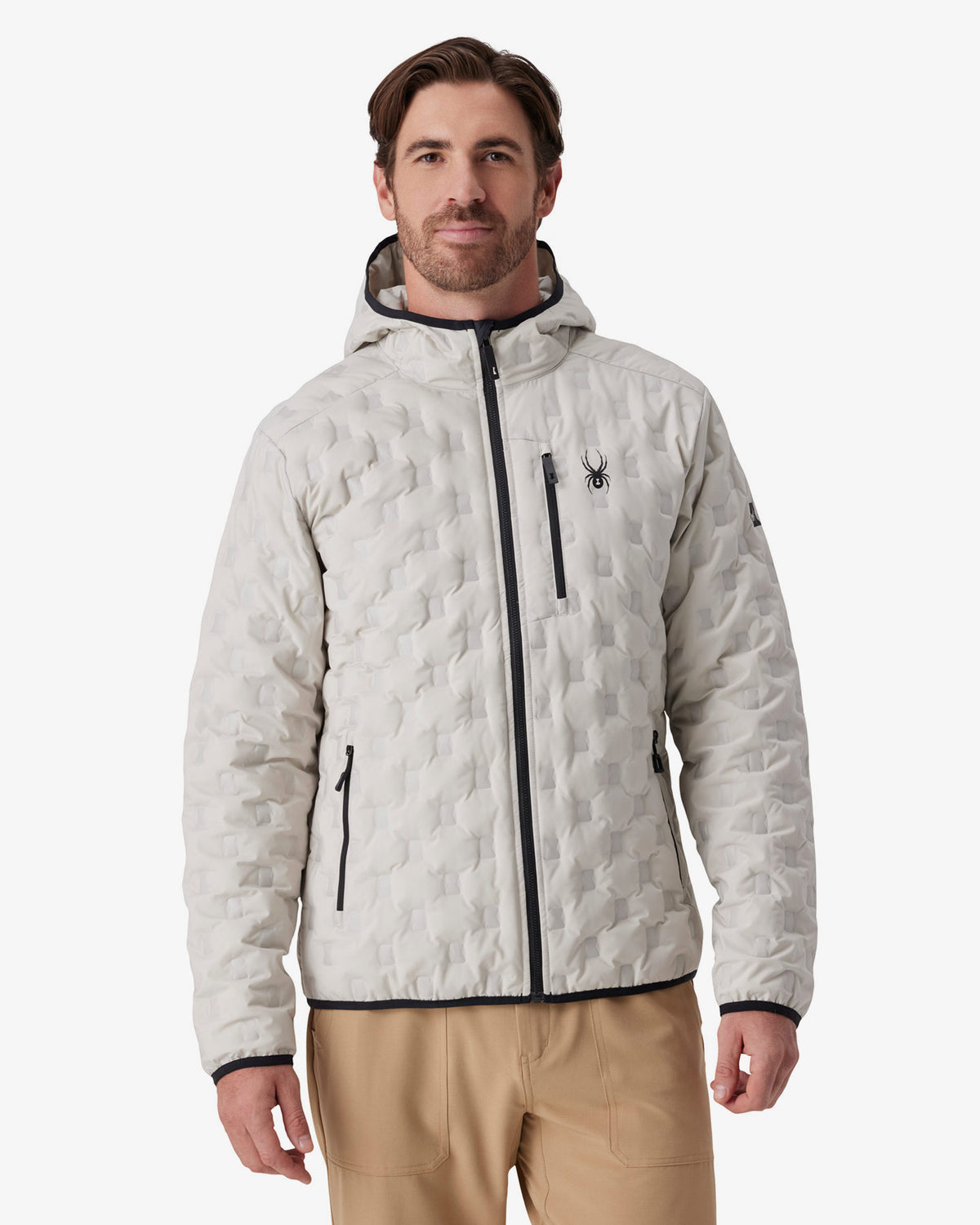 Men's Zenith Hooded Down Jacket - Light Grey