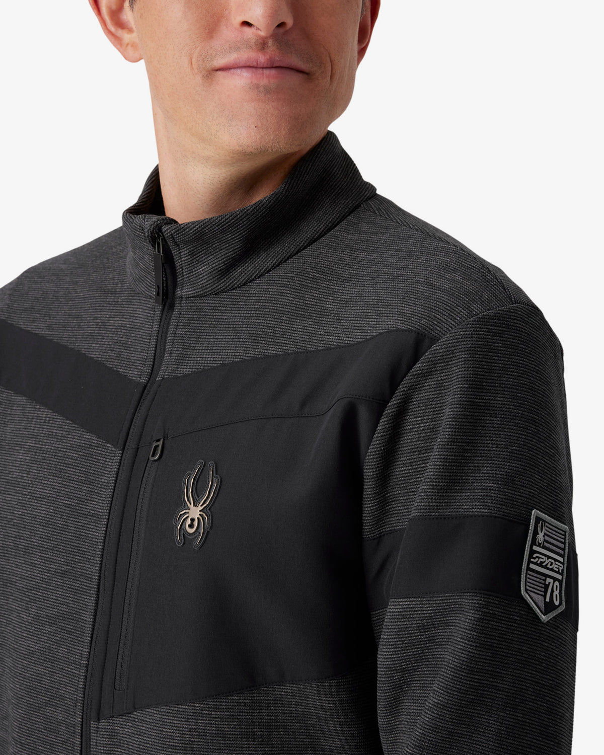 Men's Wengen Sweater Fleece Jacket - Black Melange