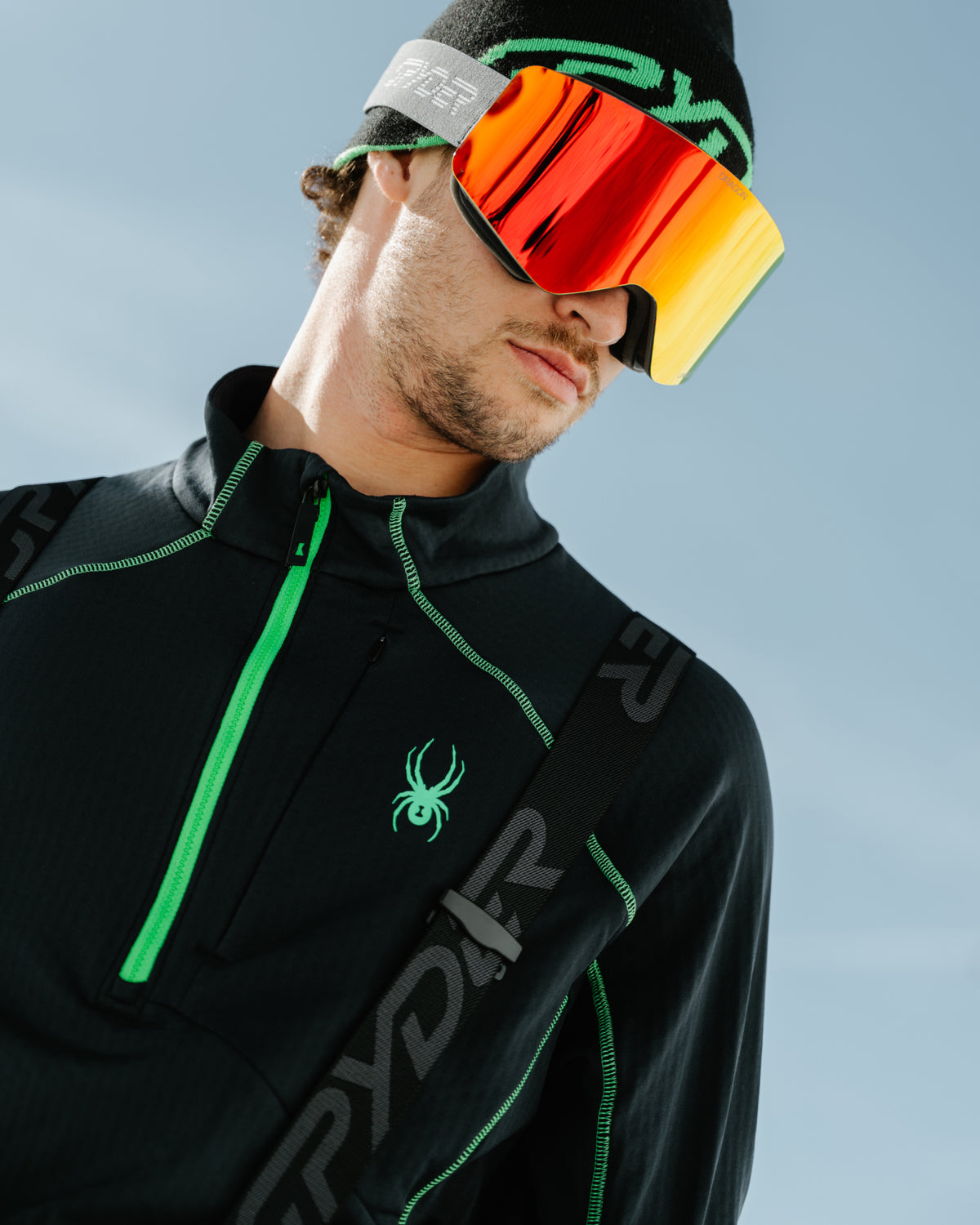 Men's Gridweb Fleece 1/2 Zip - Strobe Green