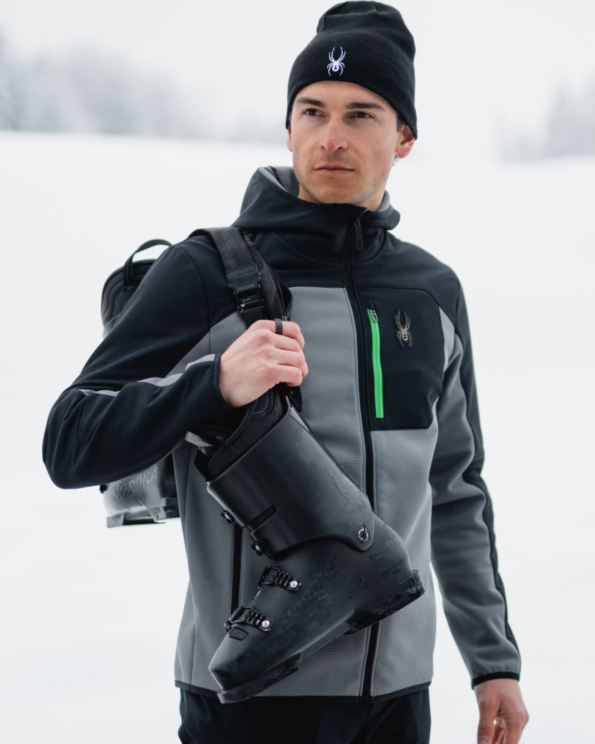 Men's Web Shellfleece Hooded Jacket - Storm