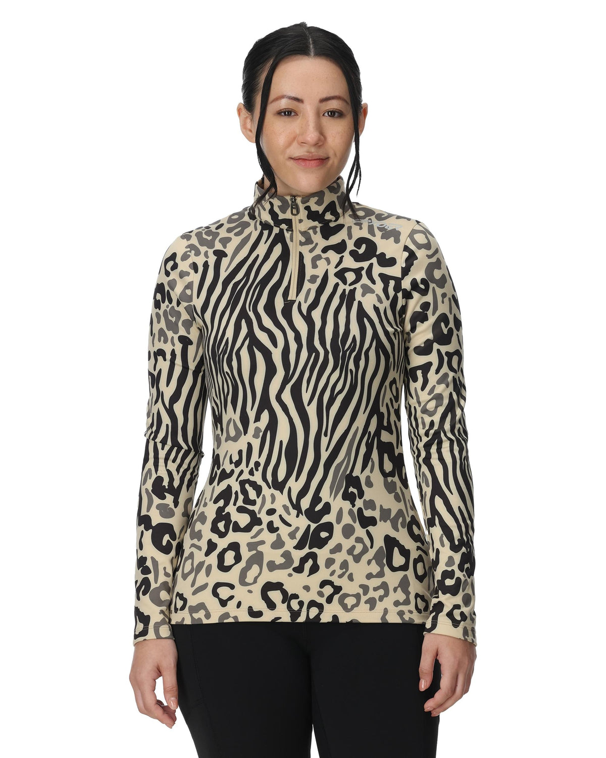 Womens Vivid Half Zip - Animal Print ANIMAL PRINT / XS