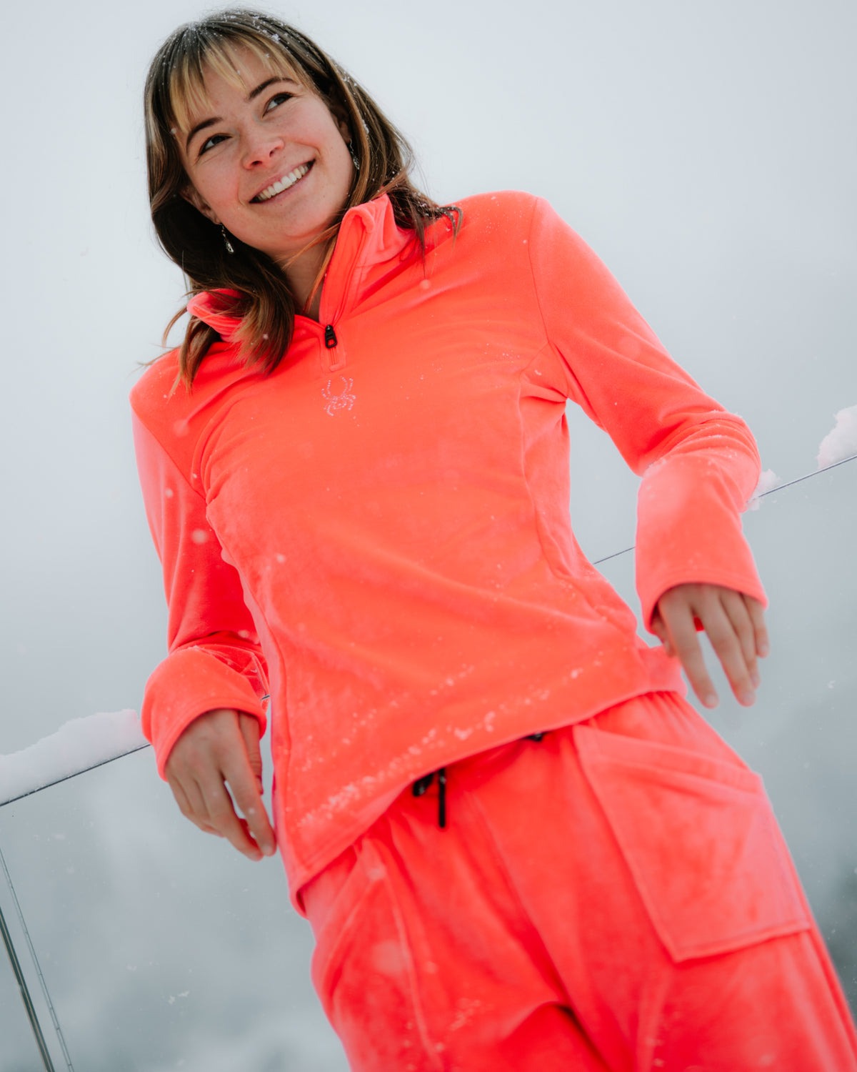 Women's Shimmer Bug 1/2 Zip - Electric Coral