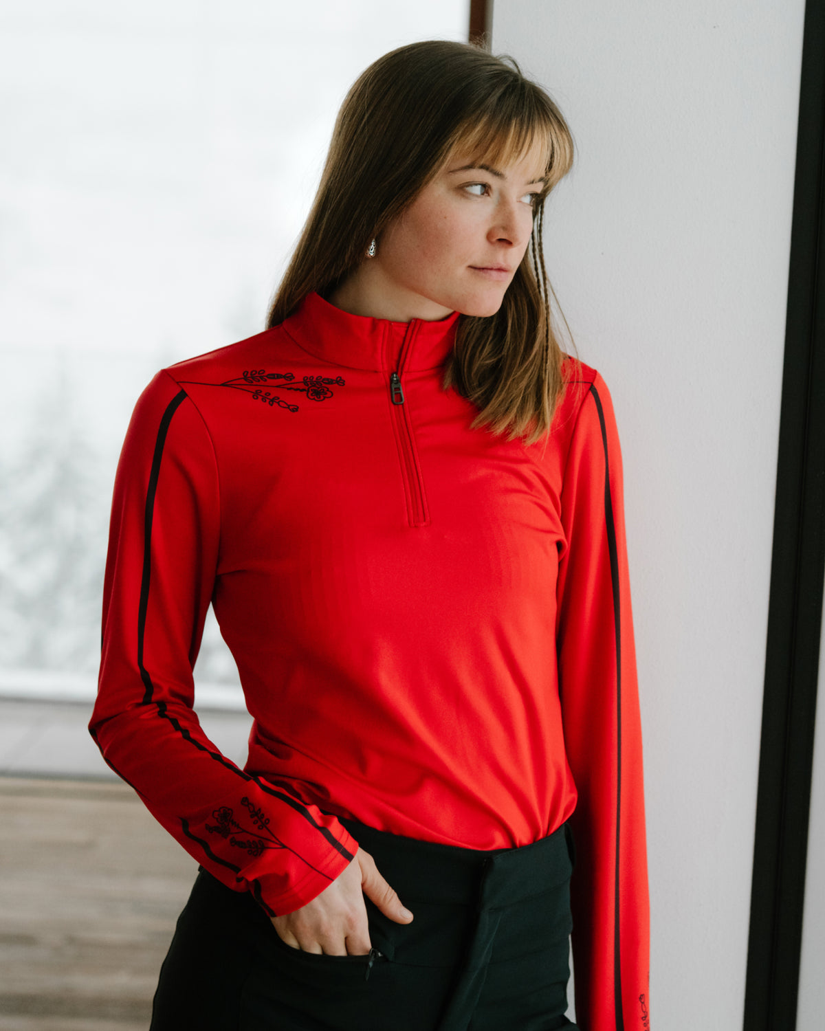 Women's Vivid 1/2 Zip - Spyder Red