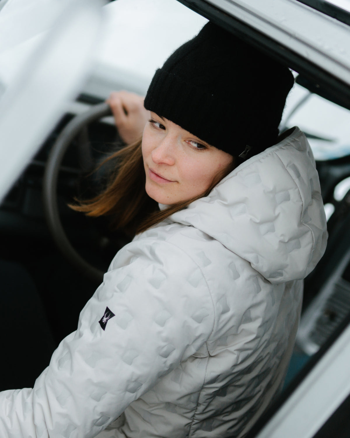 Women's Zenith Hooded Down Jacket - Light Grey