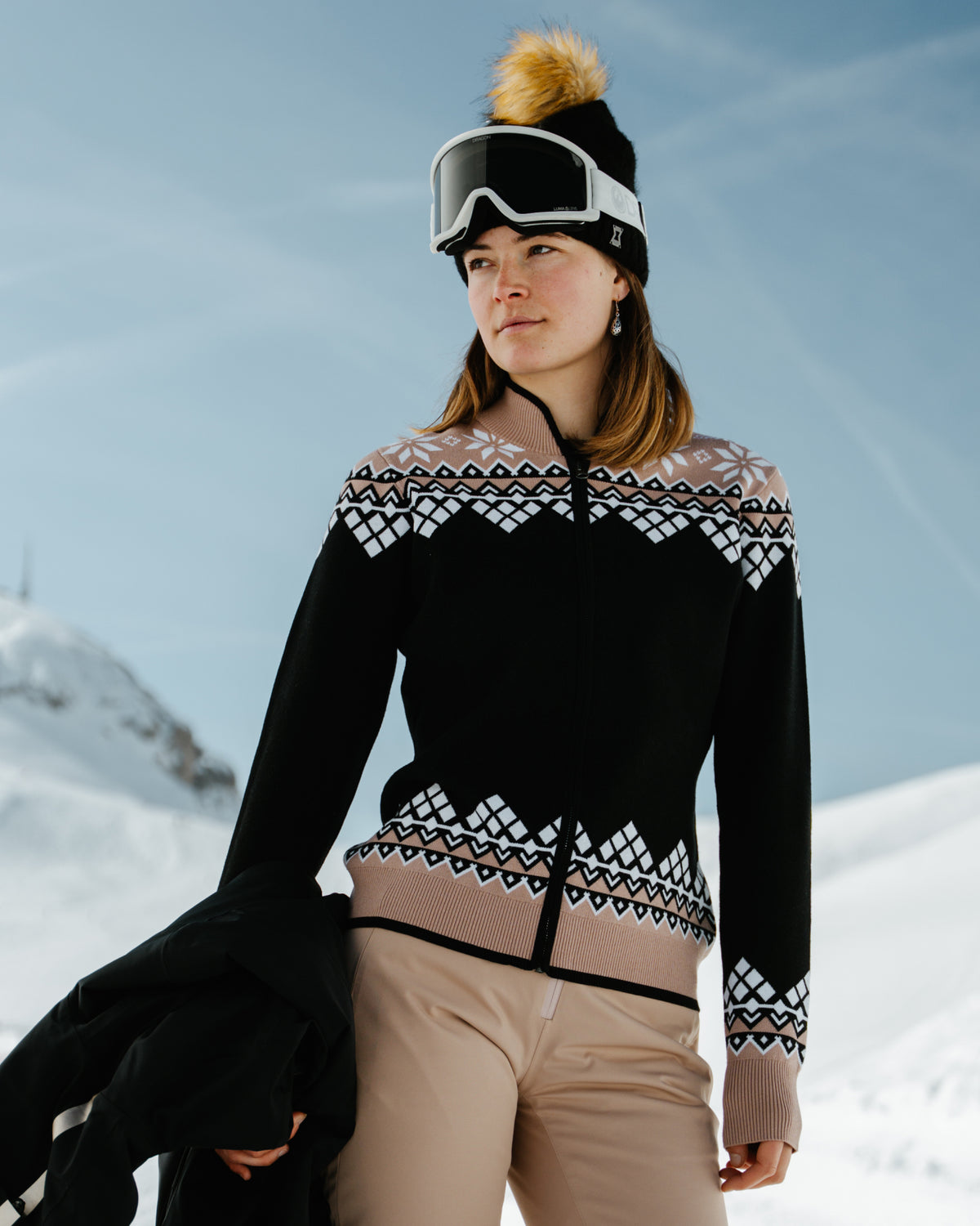 Women's Spritz Ski Sweater Jacket - Black