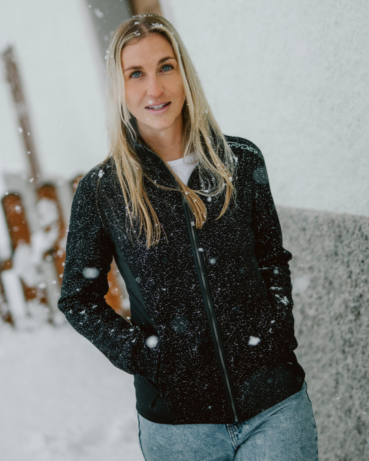 Women's Luxe Sweater Fleece Jacket - Black