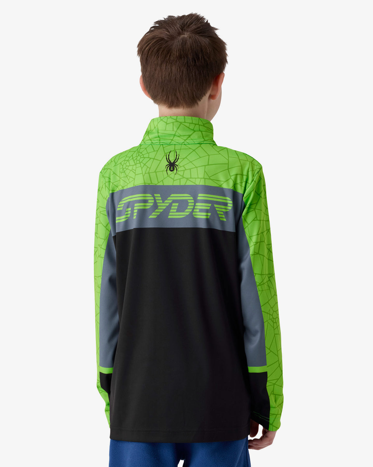Boys' Jacobs 1/2 Zip - Strobe Green Webs