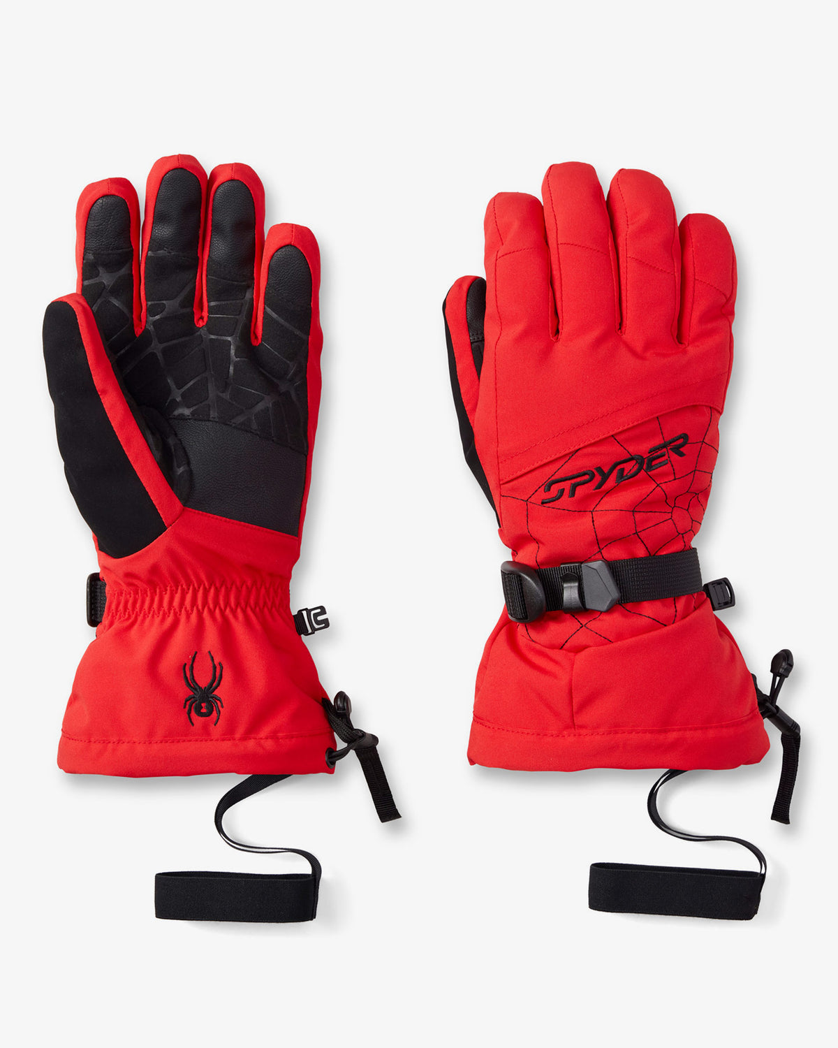 Men's Overweb Ski Gloves - Spyder Red