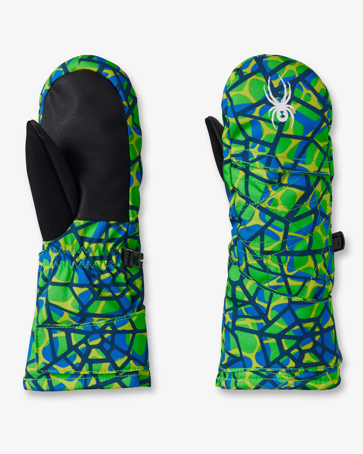 Boys' Toddler Cubby Ski Mittens - Strobe Green Webs