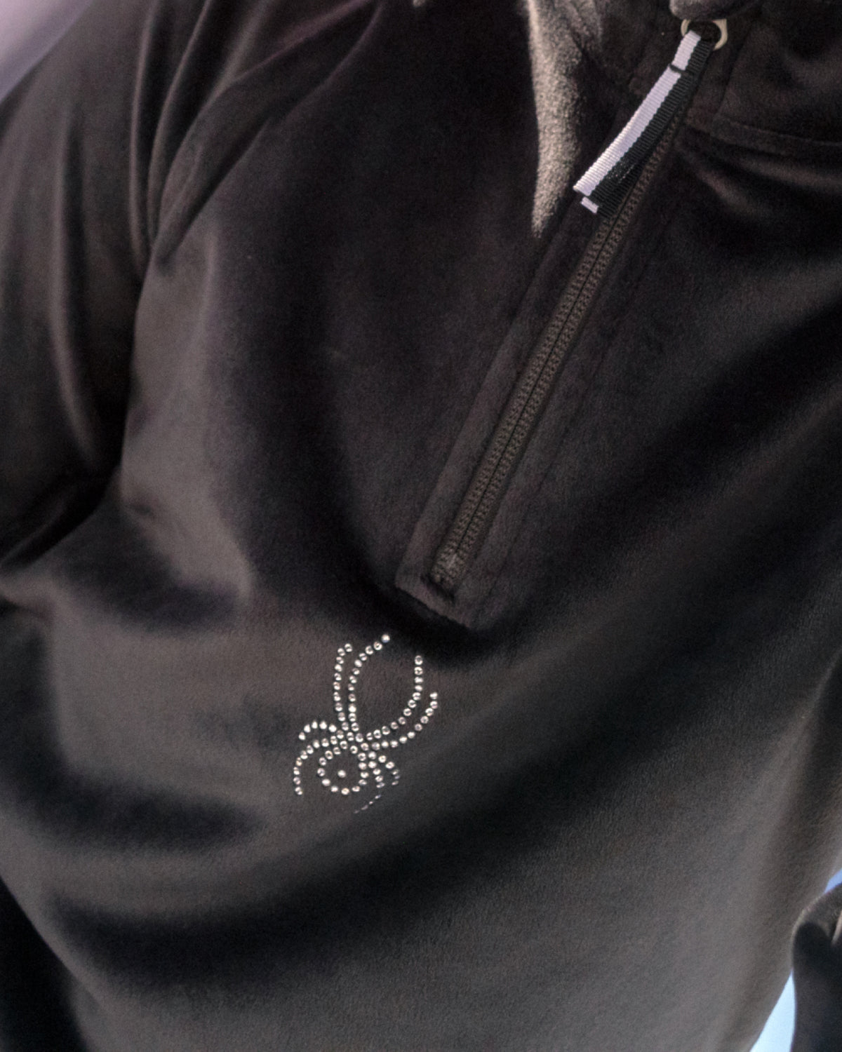 Girls' Shimmer Bug 1/2 Zip - Black