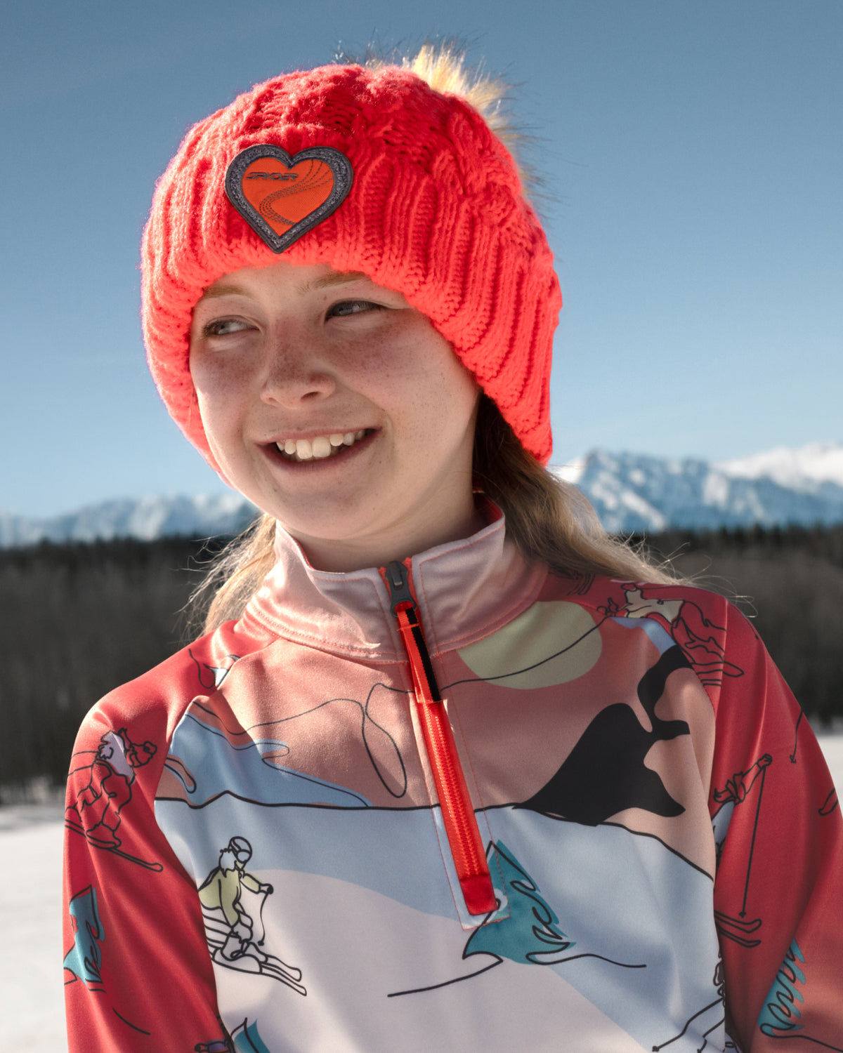 Girls' Luna Hat - Electric Coral