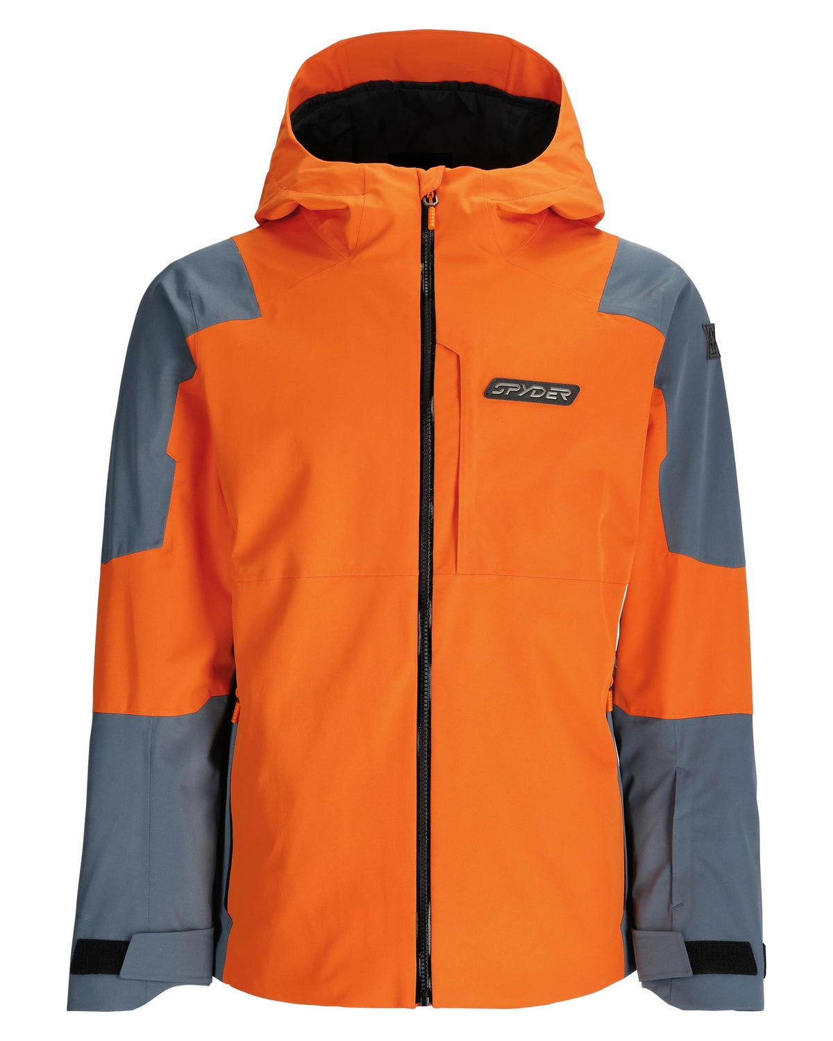 Orange and gray jacket with a brand logo on a white background