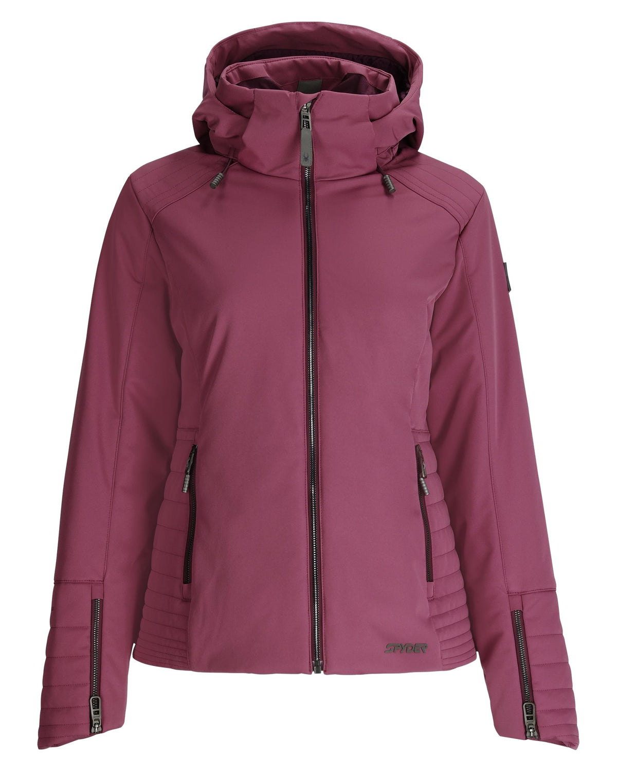 Purple jacket with a hood on a white background