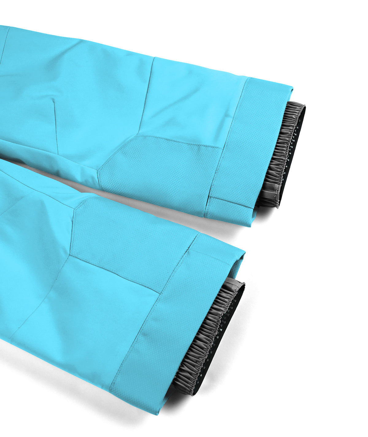 Two blue trash bags with black bristles on a white background