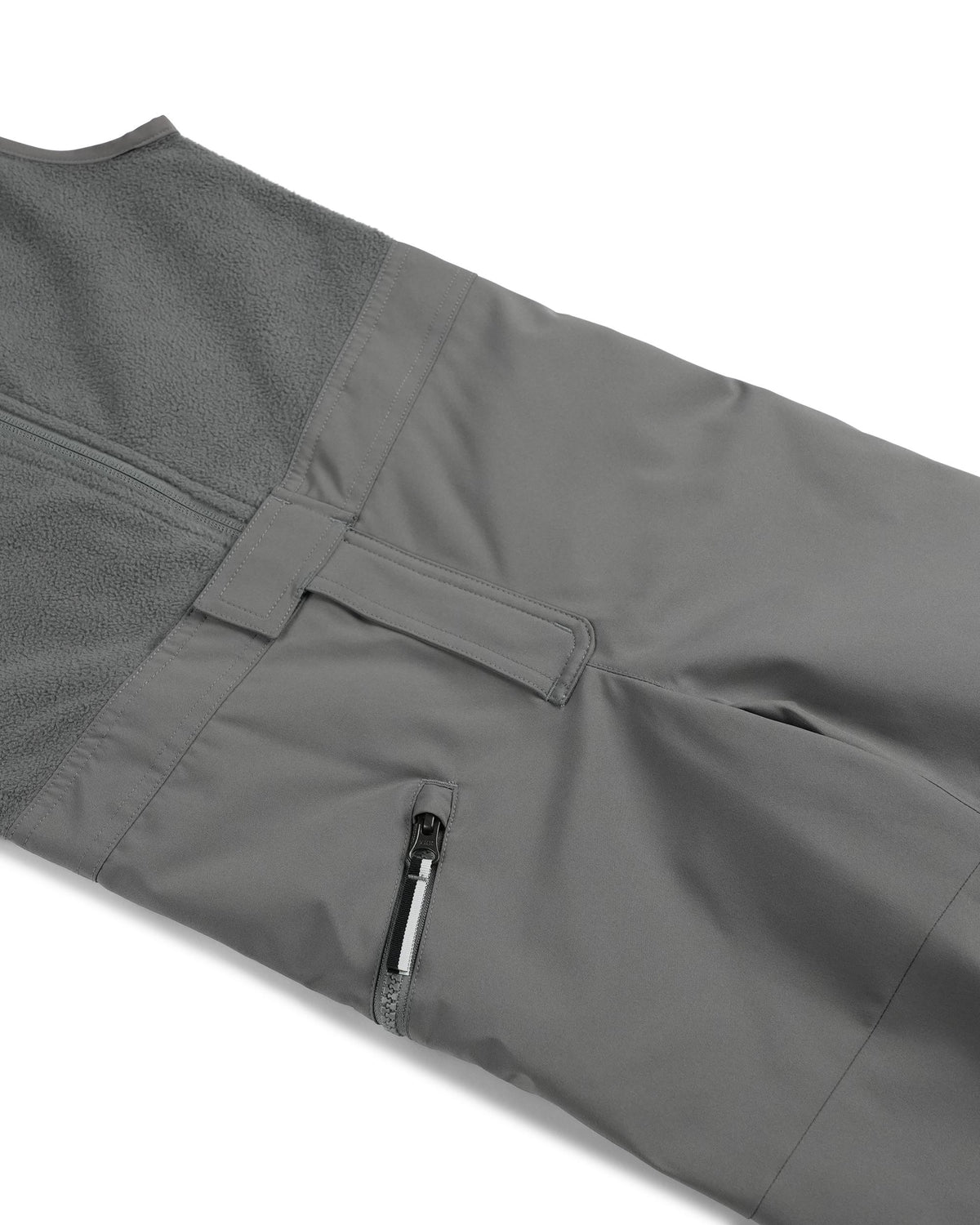 Gray jacket with a zipper on a white background