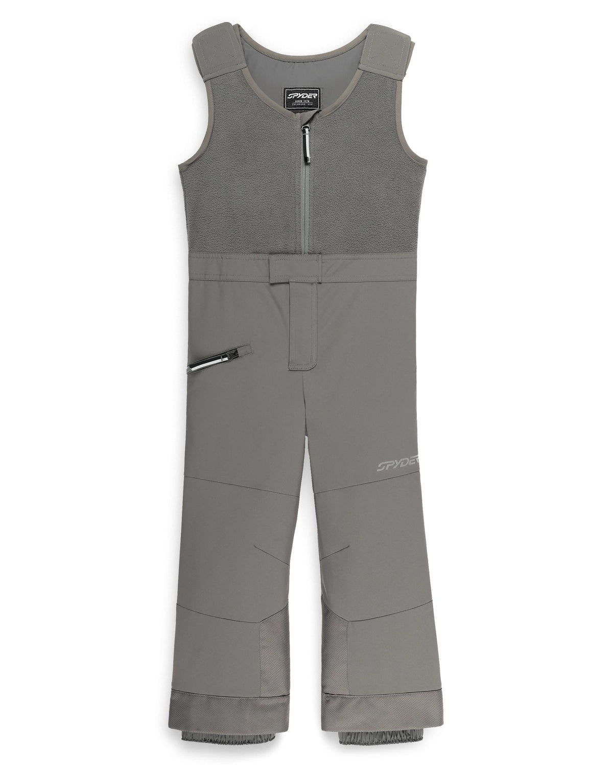 Gray bib overalls on a white background