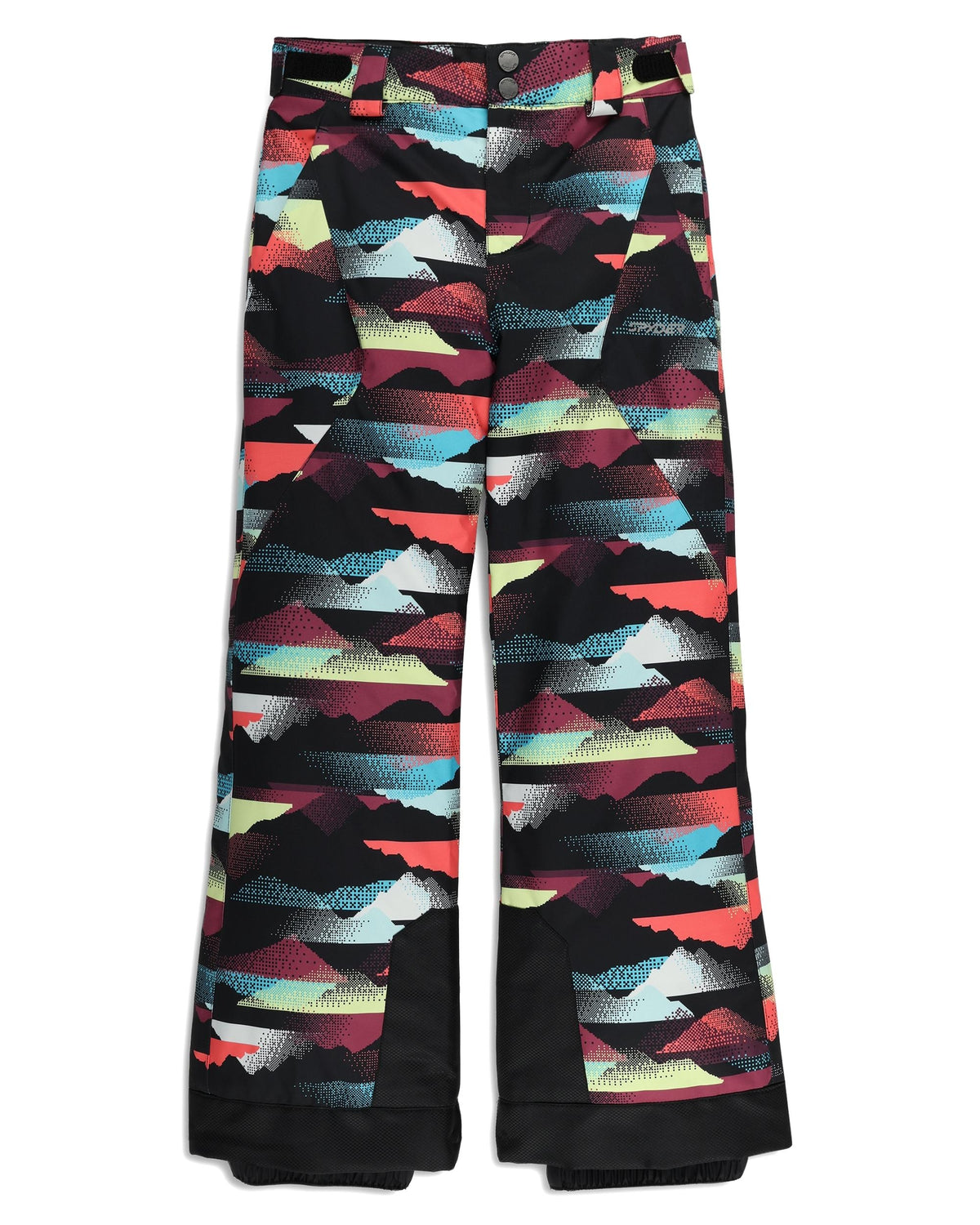 Colorful patterned pants on a white background