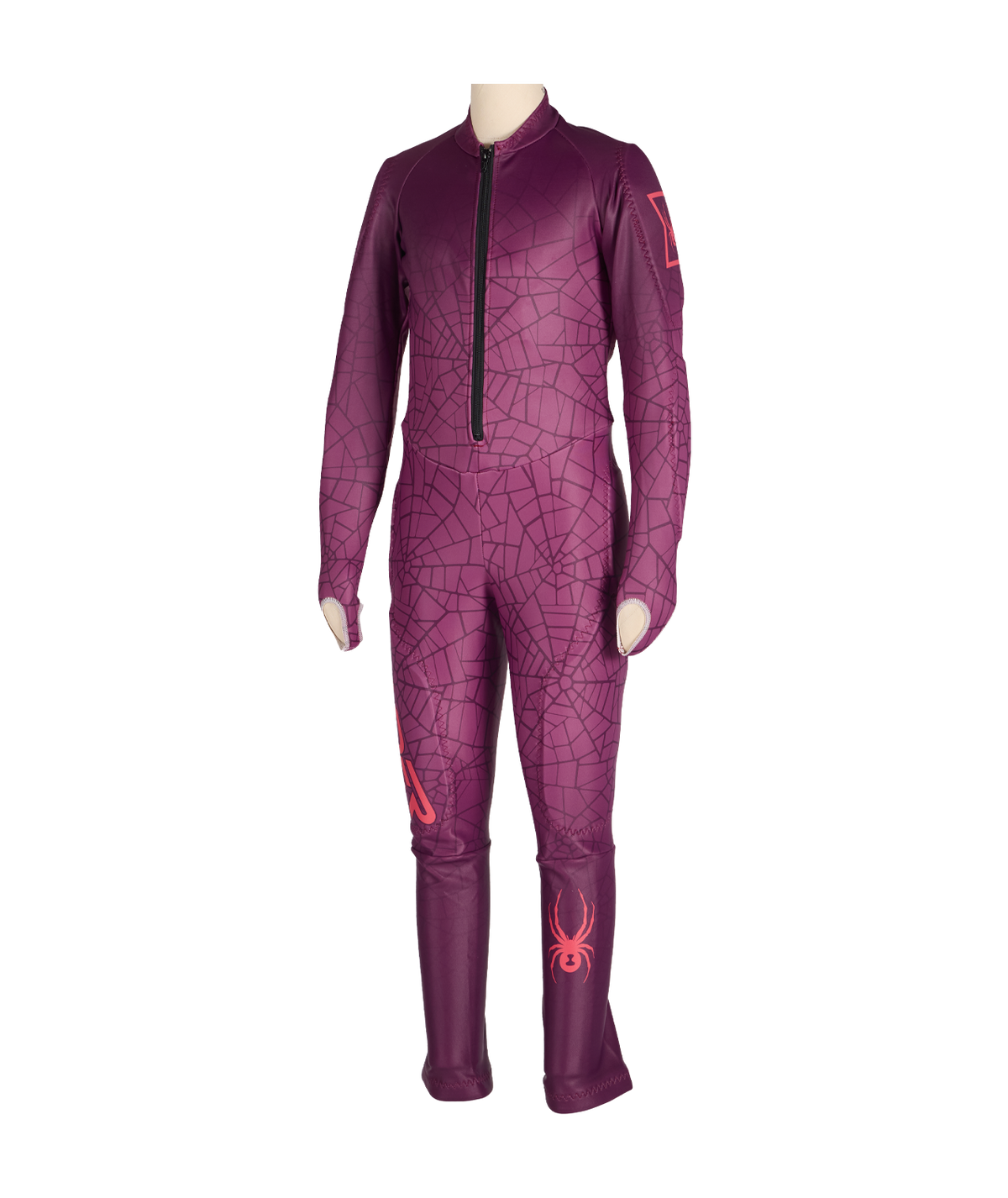 Purple race suit on a white background.