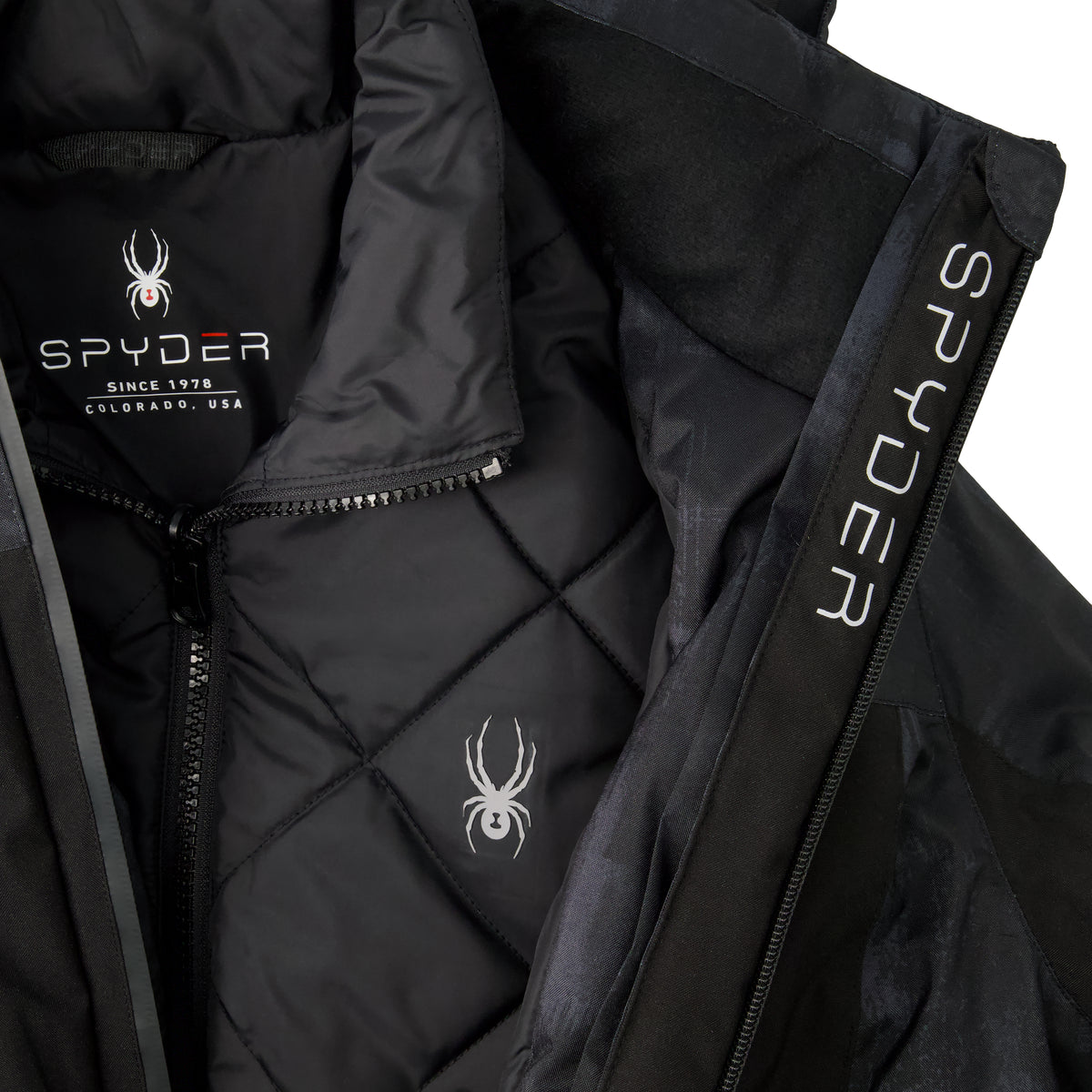 Womens Quilted 3-in-1 Jacket - Black