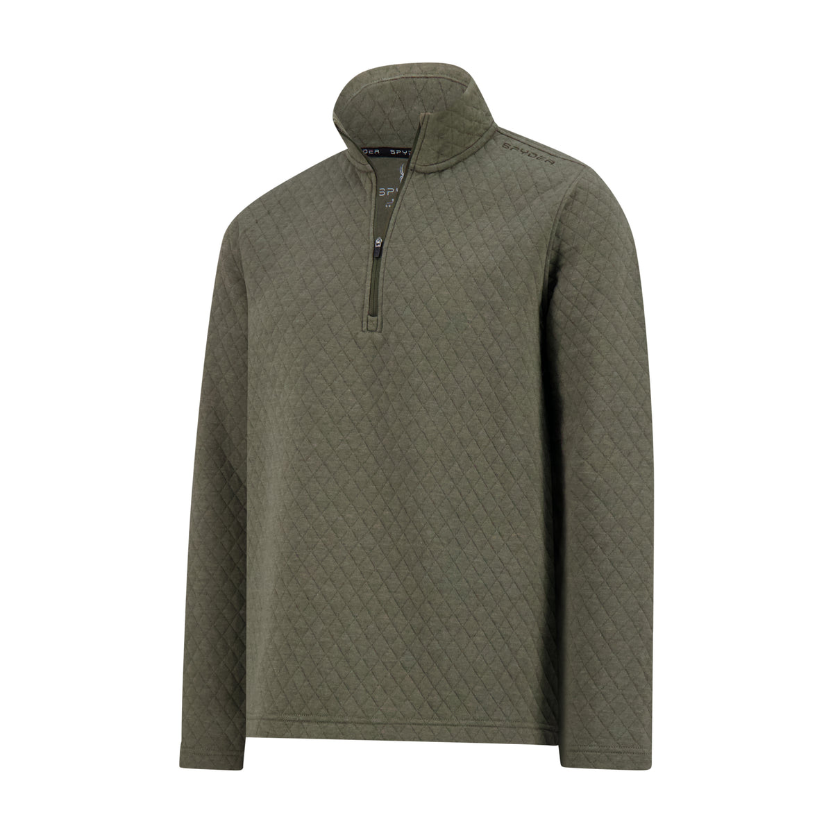 Men's Diamond Quilt Quarter Zip - Olive