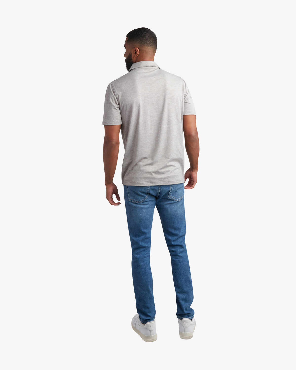 Men's Short Sleeve Jersey Polo - Heather Gray