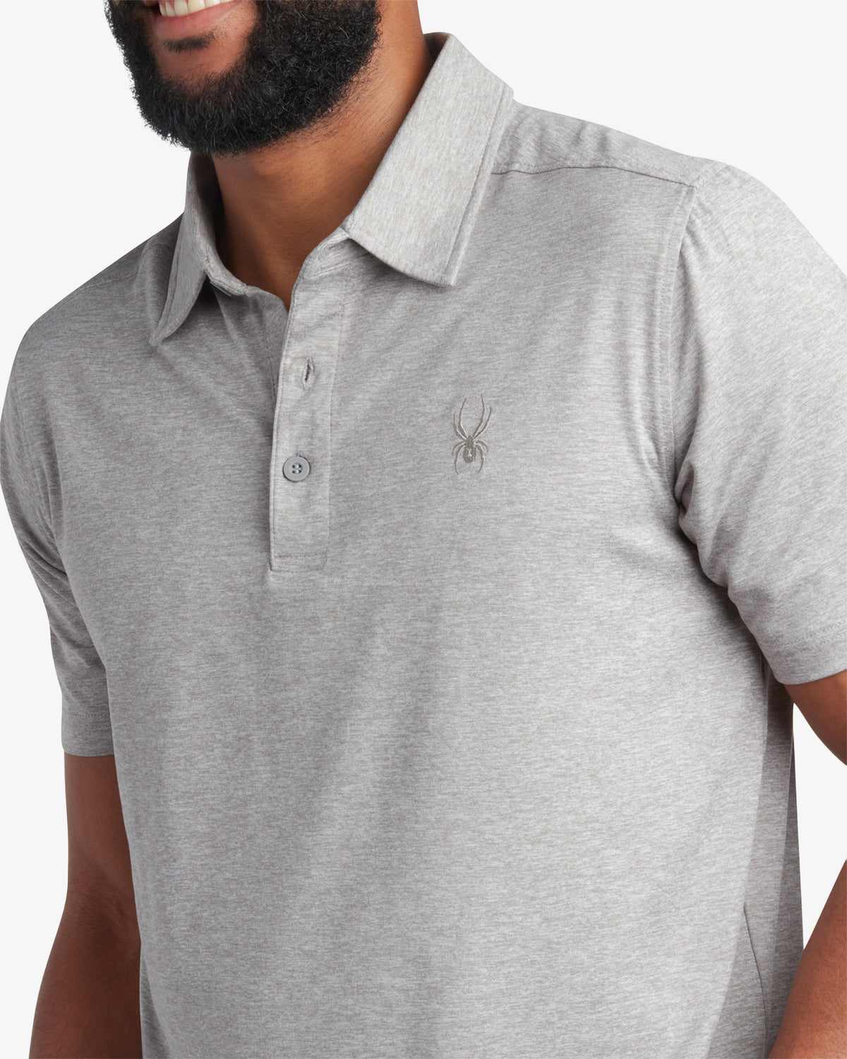 Men's Short Sleeve Jersey Polo - Heather Gray