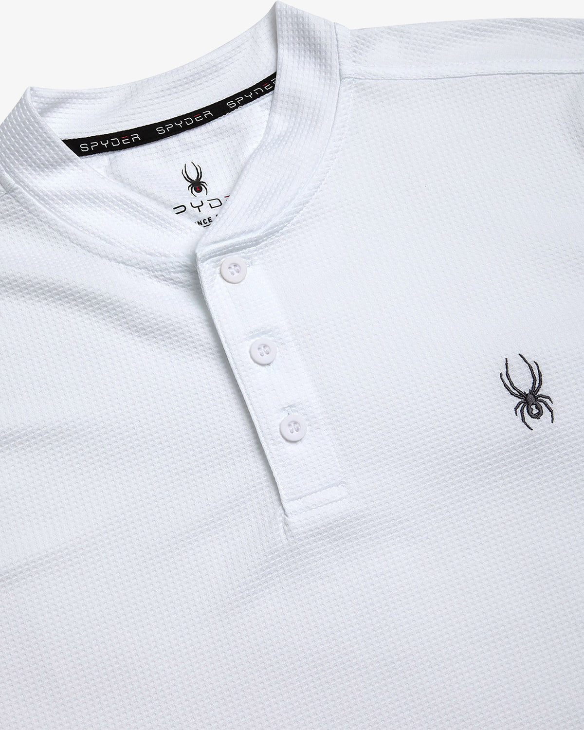 Men's Long Sleeve Thermal Henley - White