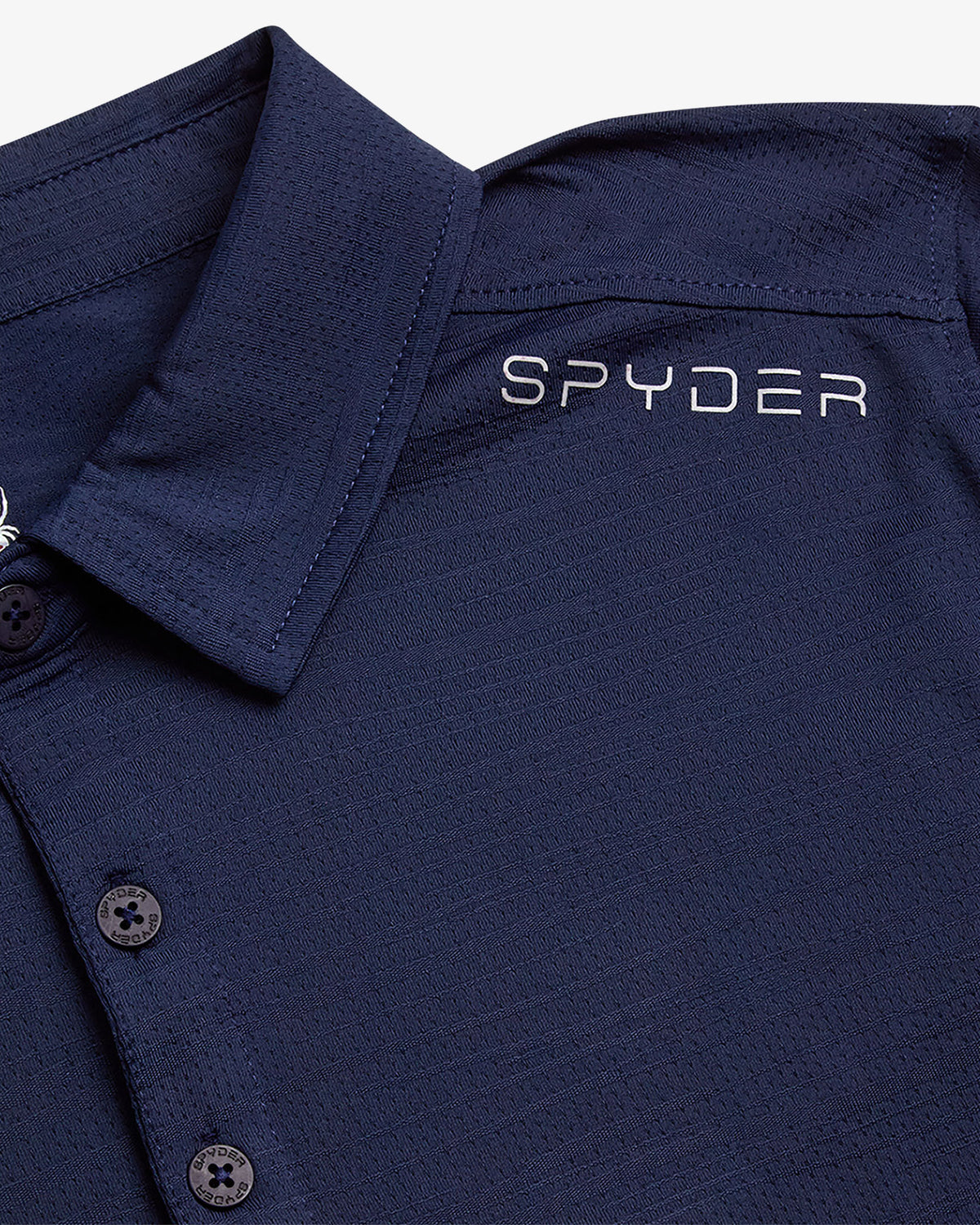 Men's Short Sleeve Jacquard Polo - Navy