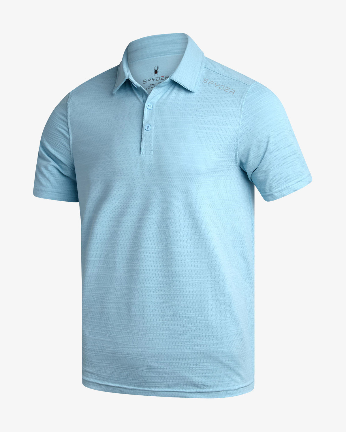 Men's Short Sleeve Jacquard Polo - Sky Blue