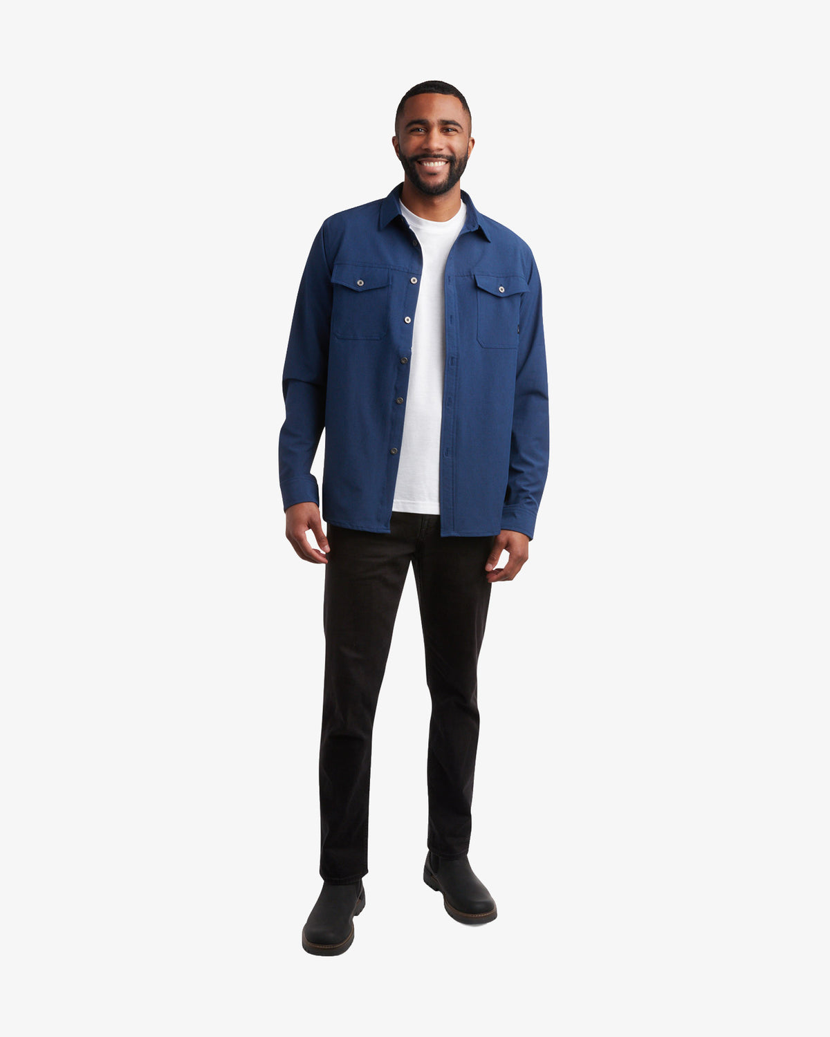 Men's Melange Long Sleeve 2 Pocket Shirt