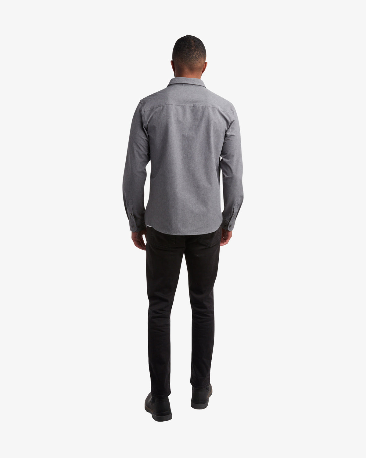 Men's Melange Long Sleeve 2 Pocket - Gray