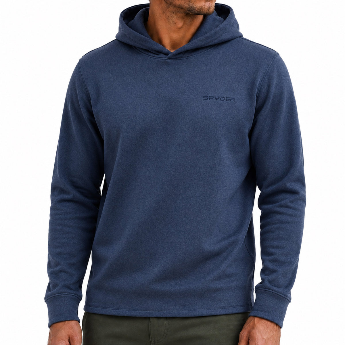 Men's Corduroy Fleece Long-Sleeve Hoodie - Blue