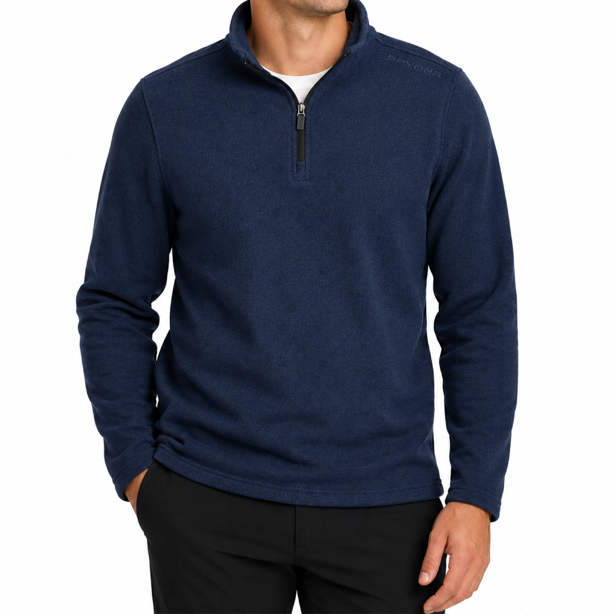 Men's Corduroy Fleece Quarter-Zip - Dark Navy