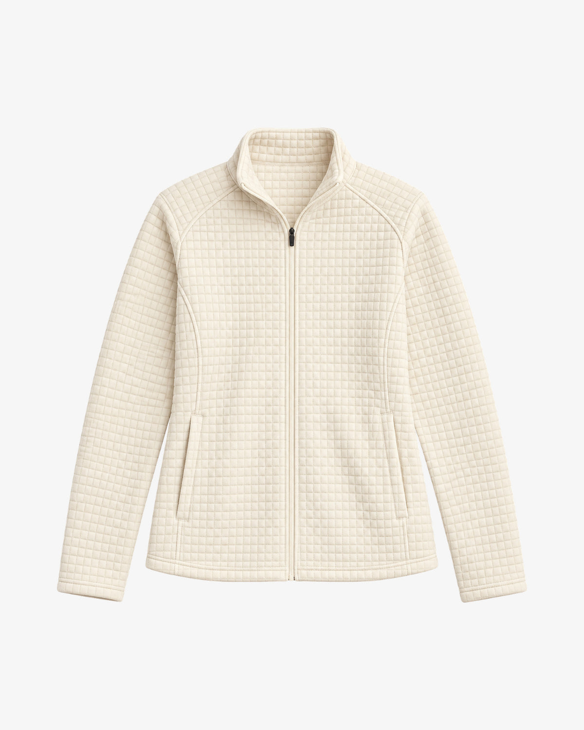 Women's Mink Fleece Zip Sweater - Pearl