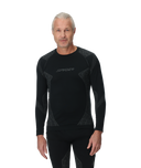 Man wearing a black Spyder compression shirt on a white background