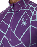 Purple athletic jacket with a spider logo on a white background