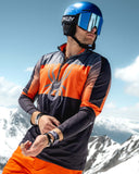 Mens Podium Half Zip T-Neck - Flash Orange