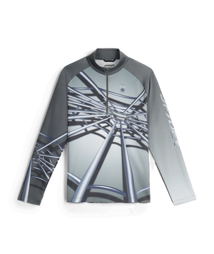 Long-sleeve shirt with a geometric design on a white background