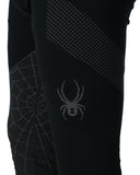 Black athletic sleeve with spider logo on a white background