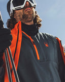 Mens Gridweb Half Zip Jacket - Slate Blue