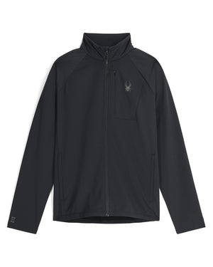 Black jacket with a logo on a white background