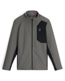 Gray jacket with black accents and a logo on a white background