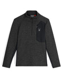 Gray long-sleeve shirt with a black pocket on a white background