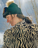 Womens Vivid Half Zip T-Neck - Animal Print