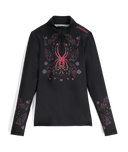 Womens Vivid Half Zip T-Neck  - Black