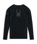 Black long-sleeve athletic shirt with a spider logo on a white background