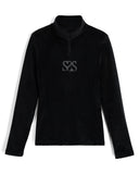 Black long-sleeve shirt with a logo on a white background