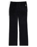 Black pants with a logo on a white background