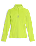 Bright green long-sleeve shirt with a logo on a white background